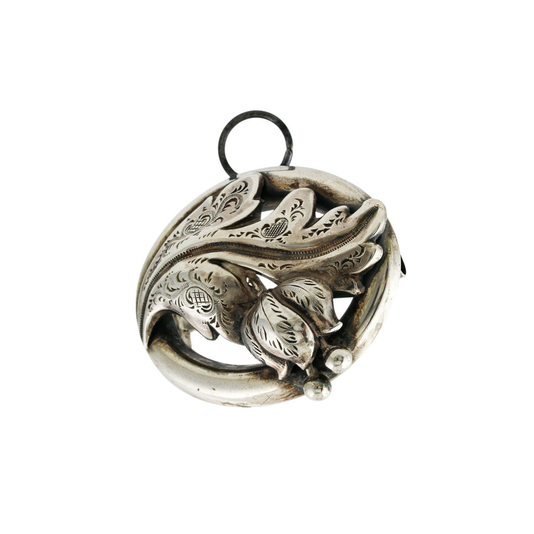 Silver x Antique 1910's "Taylor's Patent" Floral Lily Filigree Hybrid Brooch - Kingdom Jewelry