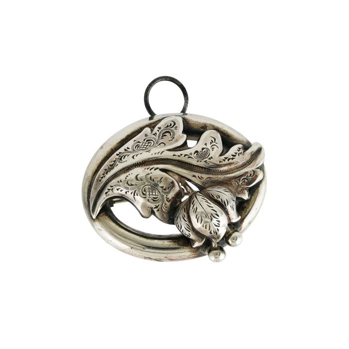 Silver x Antique 1910's "Taylor's Patent" Floral Lily Filigree Hybrid Brooch - Kingdom Jewelry