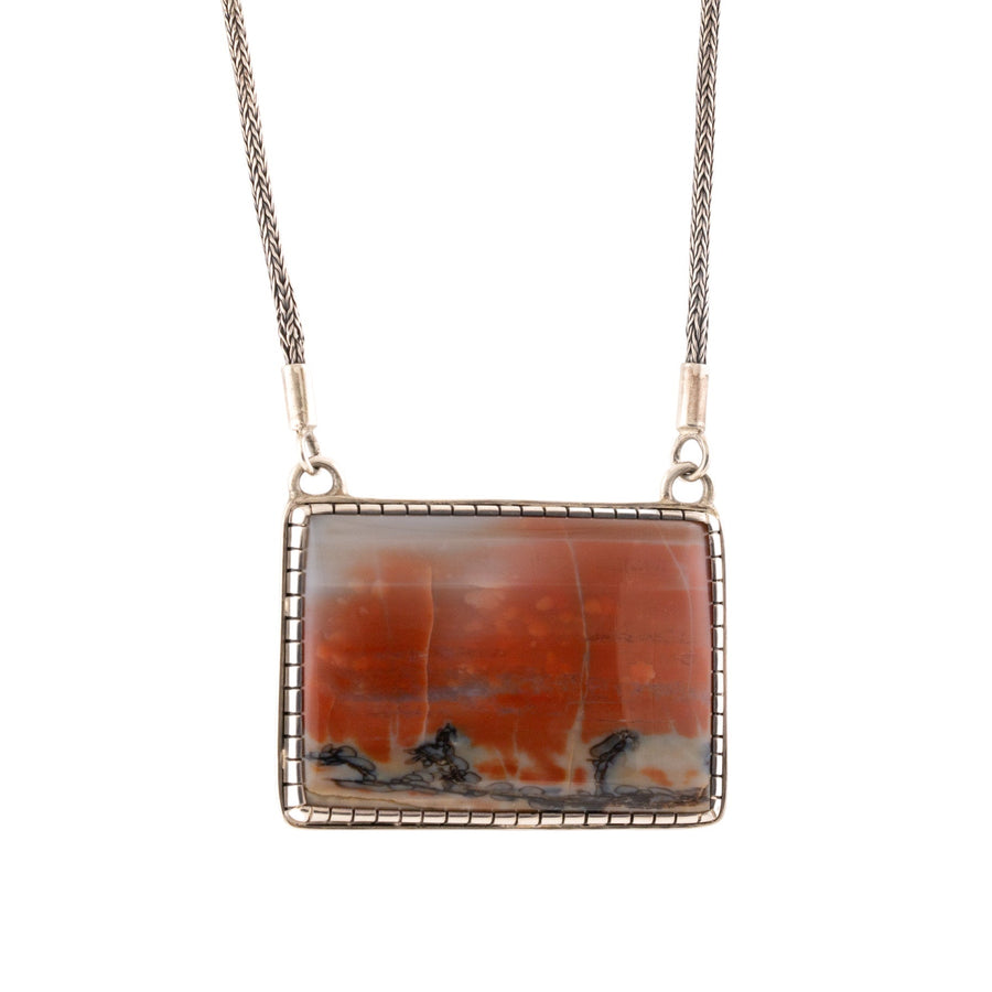 Silver x Arizona Petrified Wood Necklace - Kingdom Jewelry