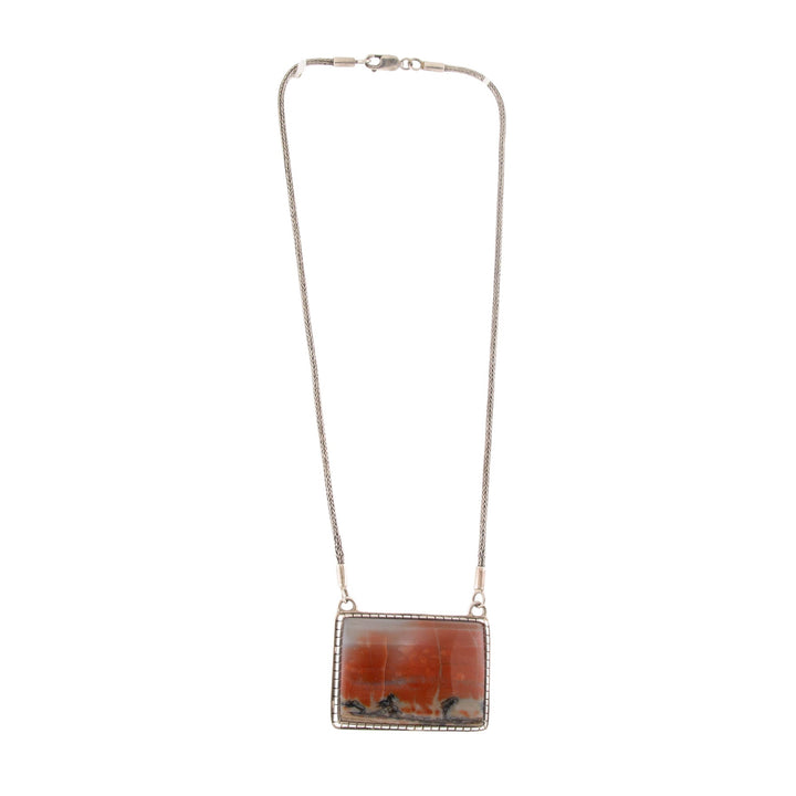 Silver x Arizona Petrified Wood Necklace - Kingdom Jewelry