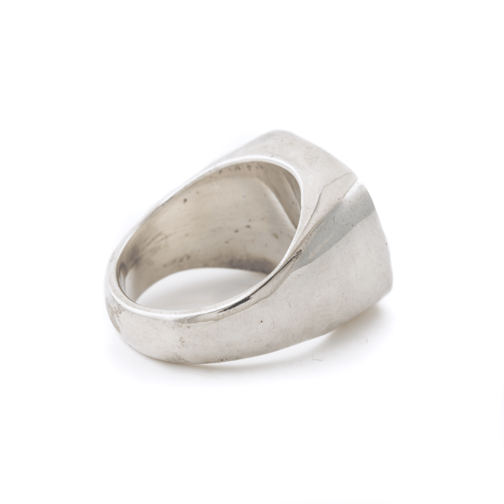 Silver x Armenian Turquoise Cushion Inlay Signet - Kingdom Jewelry