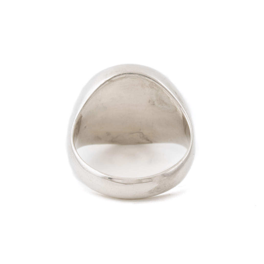 Silver x Armenian Turquoise Round Inlay Signet - Kingdom Jewelry