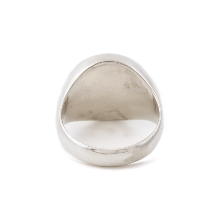 Silver x Armenian Turquoise Round Inlay Signet - Kingdom Jewelry