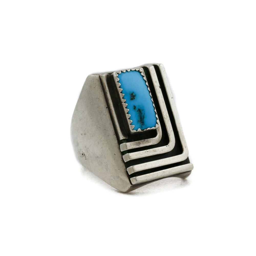 
                      
                        Silver x Art - Deco 1970's Turquoise Navajo Ring - Kingdom Jewelry
                      
                    