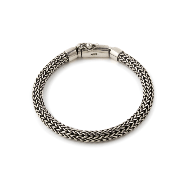 Silver x Balinese Braided Snake Link Bracelet - Kingdom Jewelry