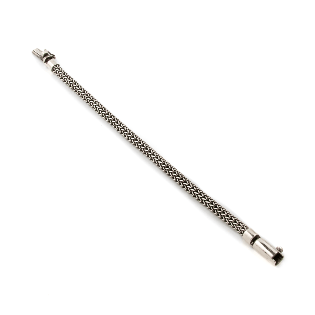 Silver x Balinese Braided Snake Link Bracelet - Kingdom Jewelry