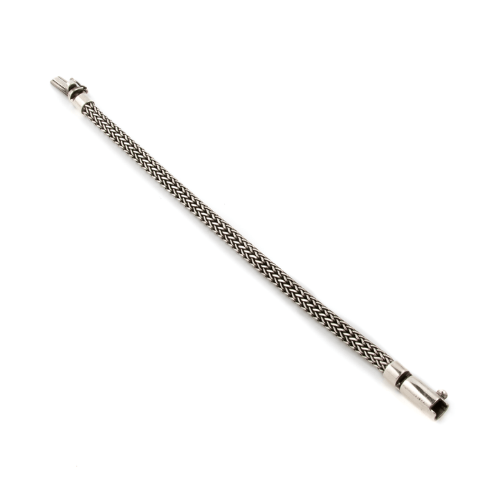 Silver x Balinese Braided Snake Link Bracelet - Kingdom Jewelry