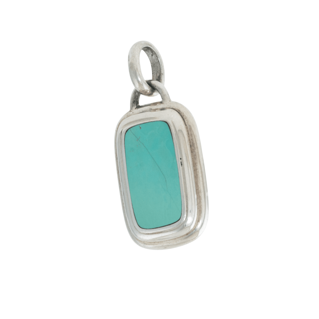 Silver x Bevelled Round Rectangular Pendant - Kingdom Jewelry