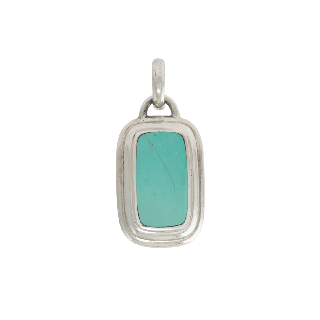 Silver x Bevelled Round Rectangular Pendant - Kingdom Jewelry