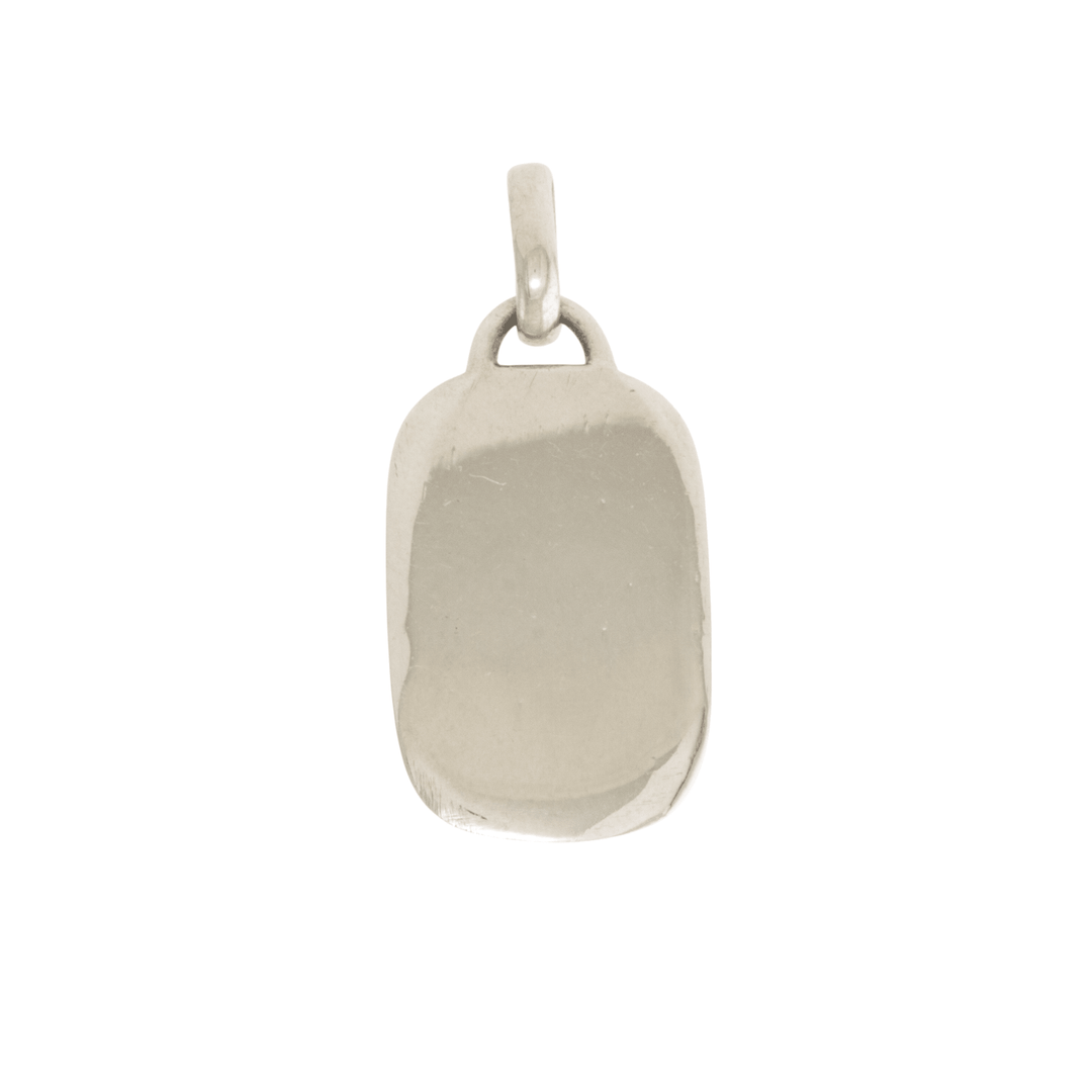 Silver x Bevelled Round Rectangular Pendant - Kingdom Jewelry