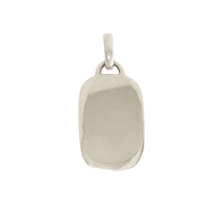 Silver x Bevelled Round Rectangular Pendant - Kingdom Jewelry