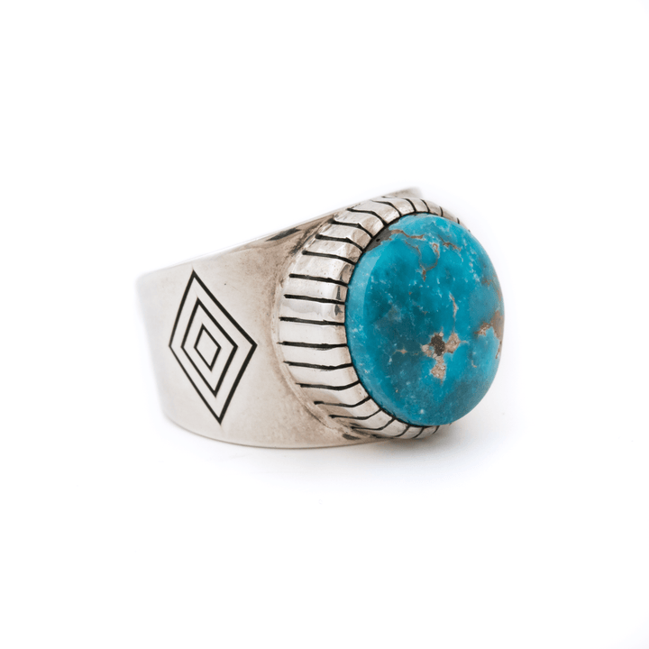 Silver x Blue Ridge Turquoise "Locus" Signet - Kingdom Jewelry