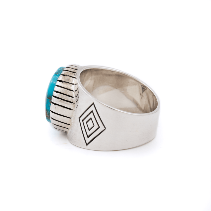 Silver x Blue Ridge Turquoise "Locus" Signet - Kingdom Jewelry