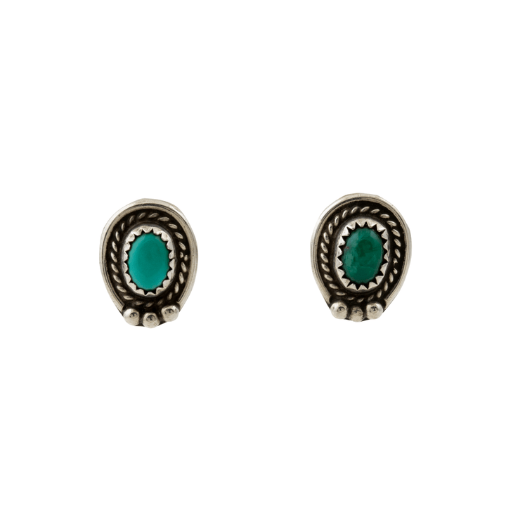 Silver x Classic 1970's Mixed Turquoise Navajo Studs - Kingdom Jewelry