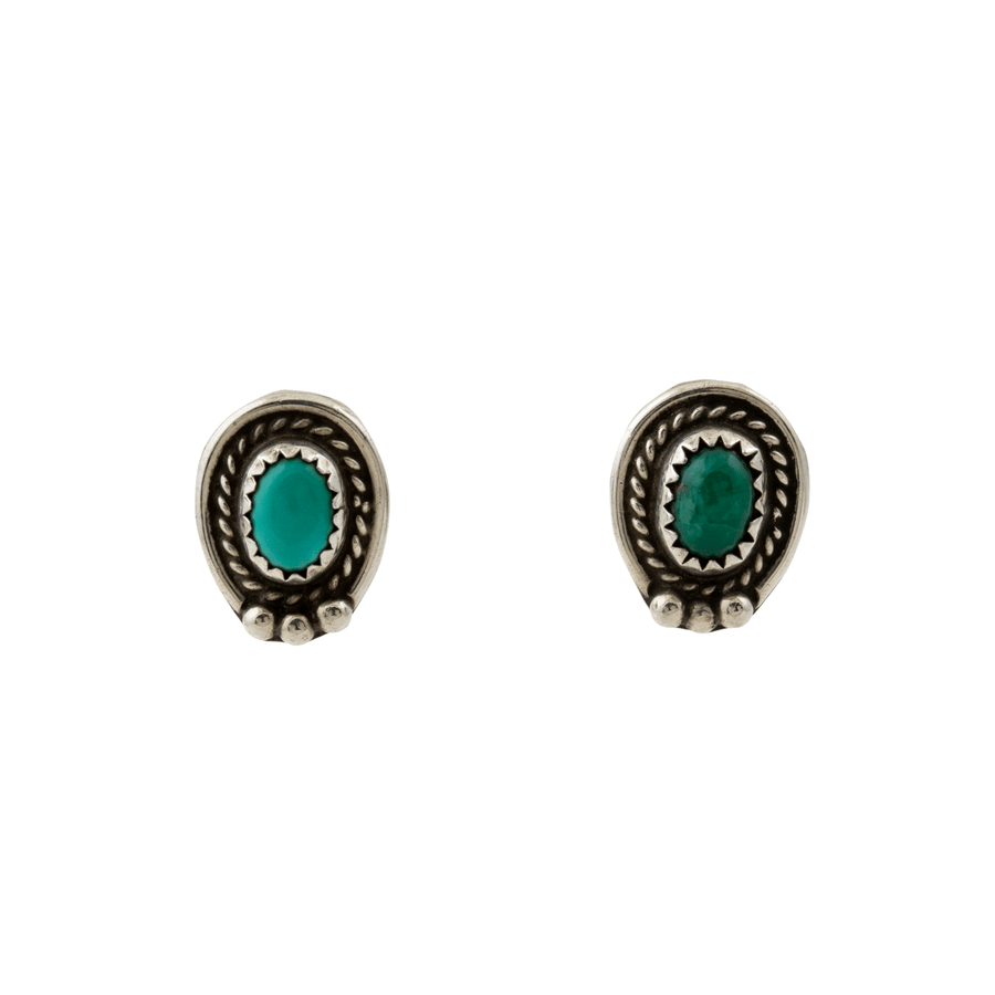 Silver x Classic 1970's Mixed Turquoise Navajo Studs - Kingdom Jewelry