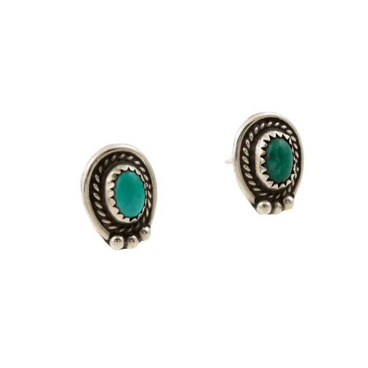 Silver x Classic 1970's Mixed Turquoise Navajo Studs - Kingdom Jewelry