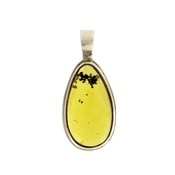 Silver x Contemporary Chiapas Amber Teardrop Pendant - Kingdom Jewelry