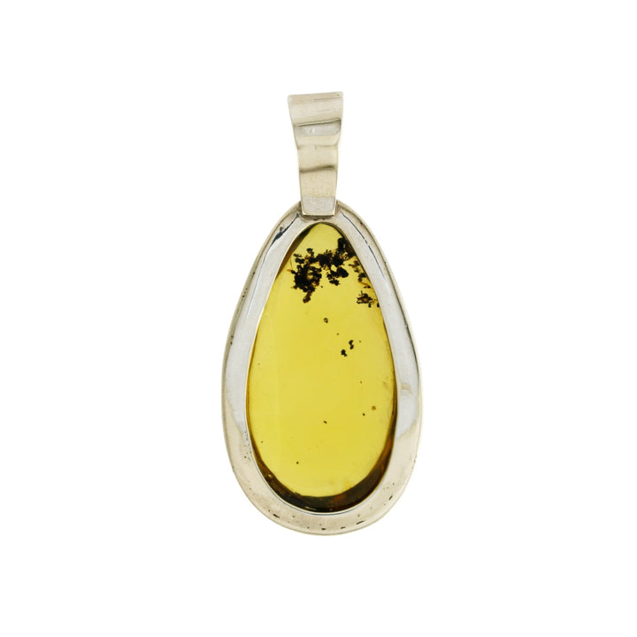 Silver x Contemporary Chiapas Amber Teardrop Pendant - Kingdom Jewelry