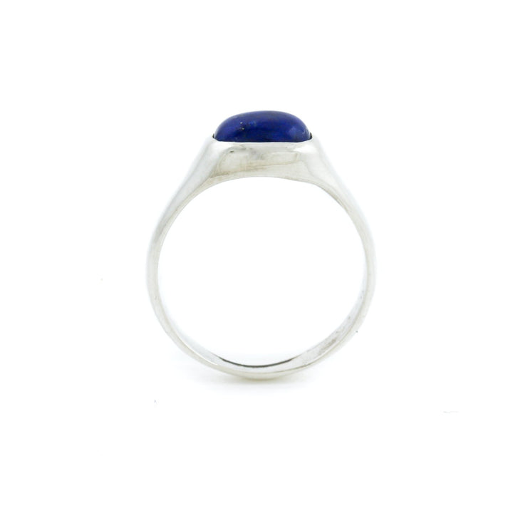 Silver x Domed Lapis Lazuli Signet - Kingdom Jewelry