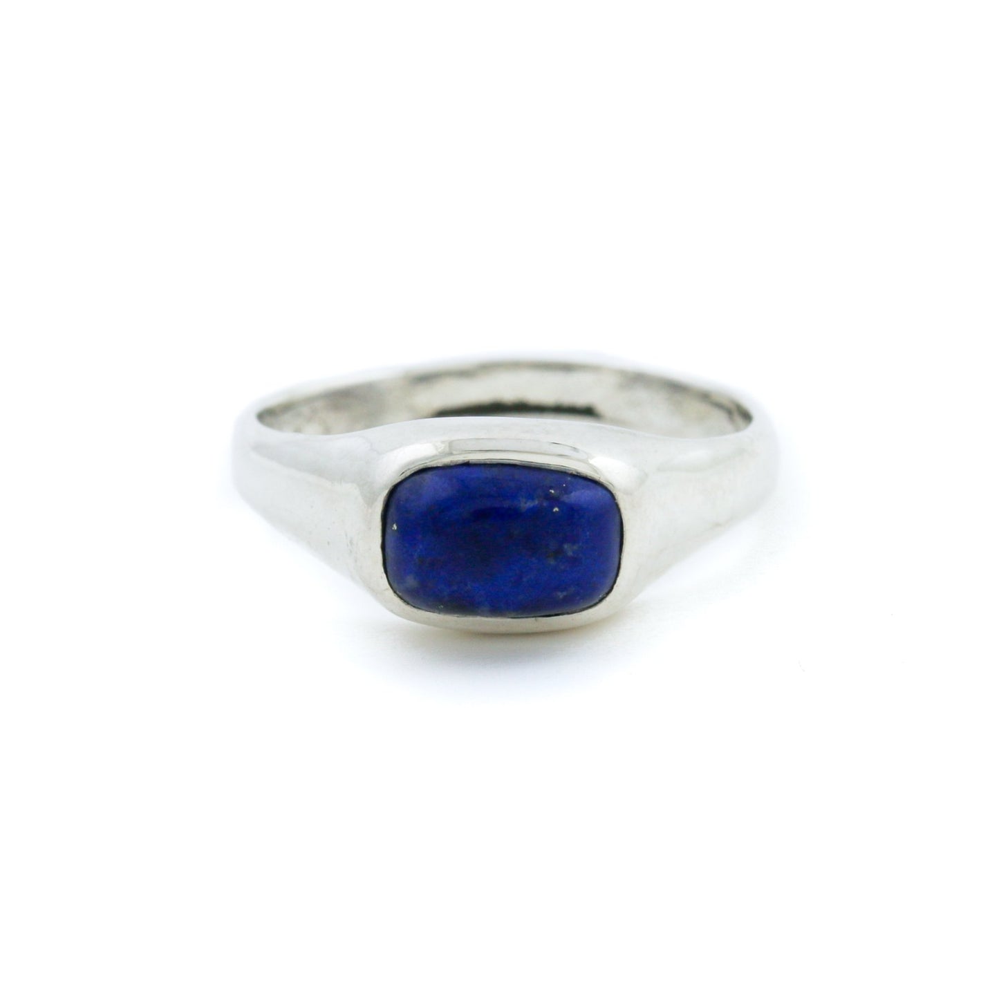 Silver x Domed Lapis Lazuli Signet - Kingdom Jewelry