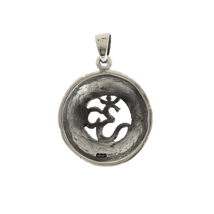 Silver x Domed Om ॐ Symbol Amulet Pendant - Kingdom Jewelry