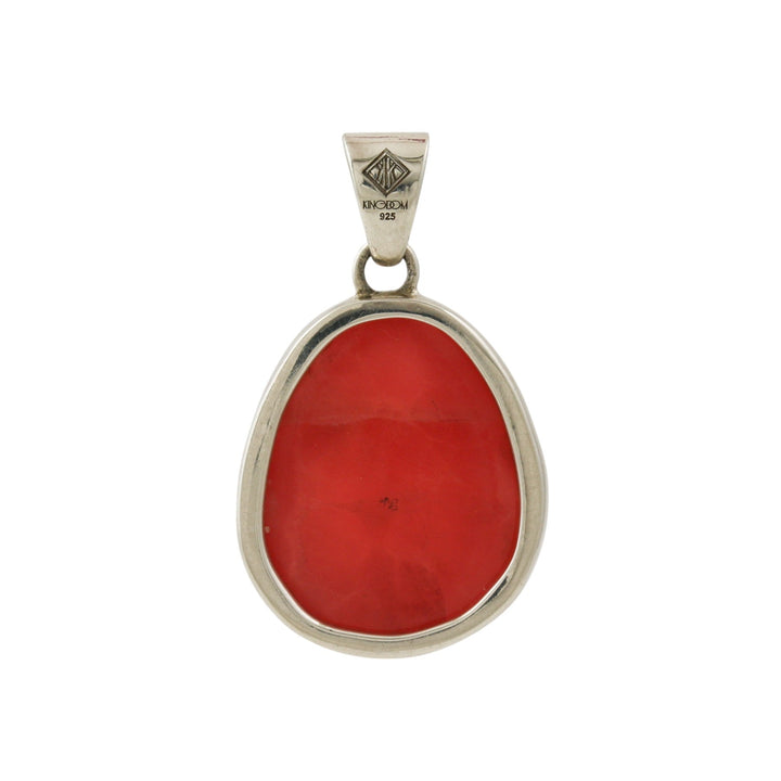 Silver x Domed Pear Rhodochrosite Pendant - Kingdom Jewelry