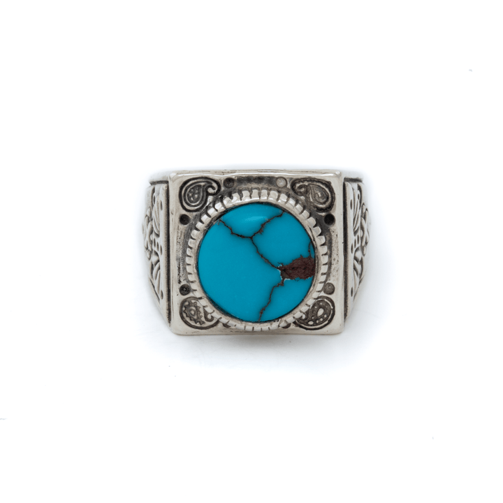 Silver x Egyptian Turquoise "Paisley Dream" Signet - Kingdom Jewelry