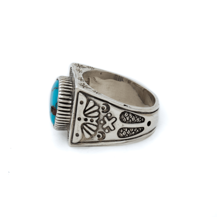 Silver x Egyptian Turquoise "Paisley Dream" Signet - Kingdom Jewelry