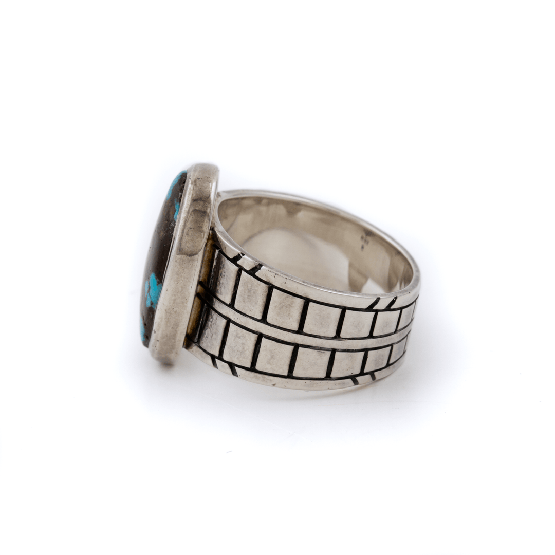 Silver x Egyptian Turquoise "Ressha" Signet - Kingdom Jewelry