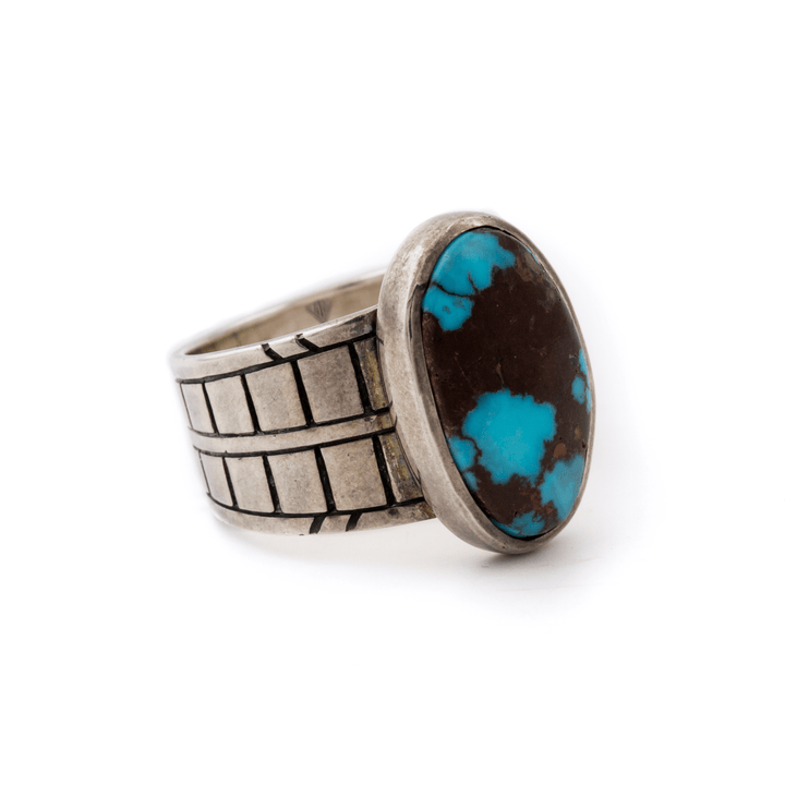Silver x Egyptian Turquoise "Ressha" Signet - Kingdom Jewelry
