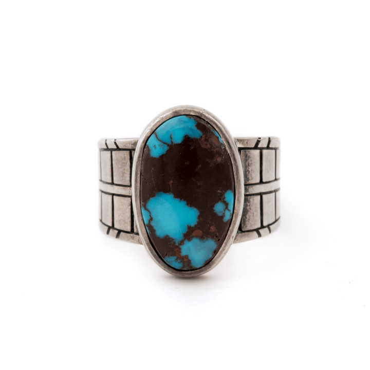 Silver x Egyptian Turquoise "Ressha" Signet - Kingdom Jewelry