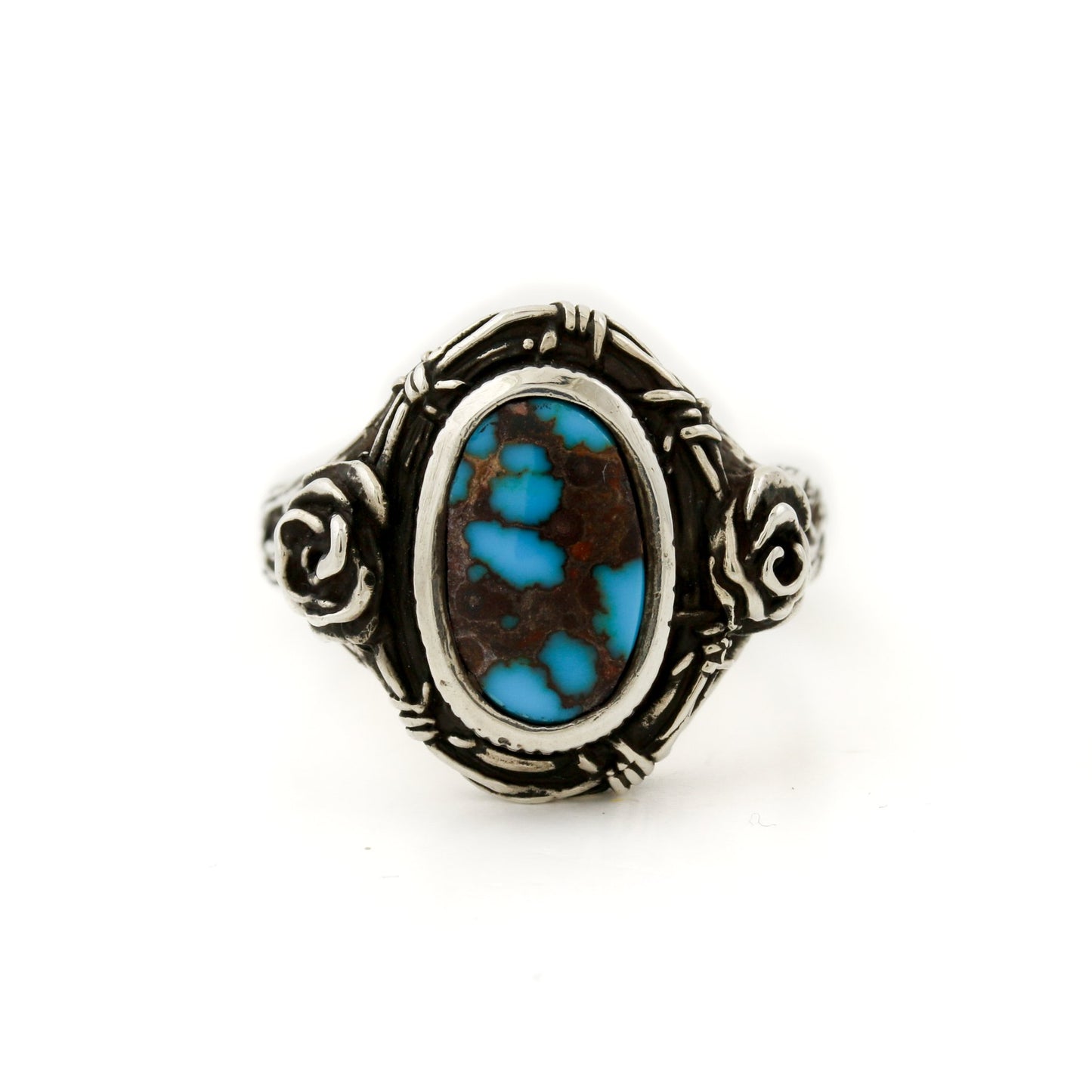 Silver x Egyptian Turquoise "Thorn in My Heart" Signet - Kingdom Jewelry