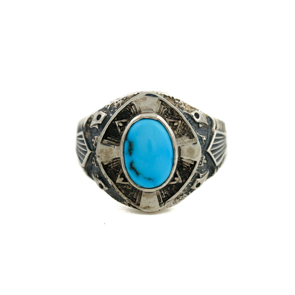 Silver x Electric Egyptian Turquoise "St. Augustine" Ring - Kingdom Jewelry