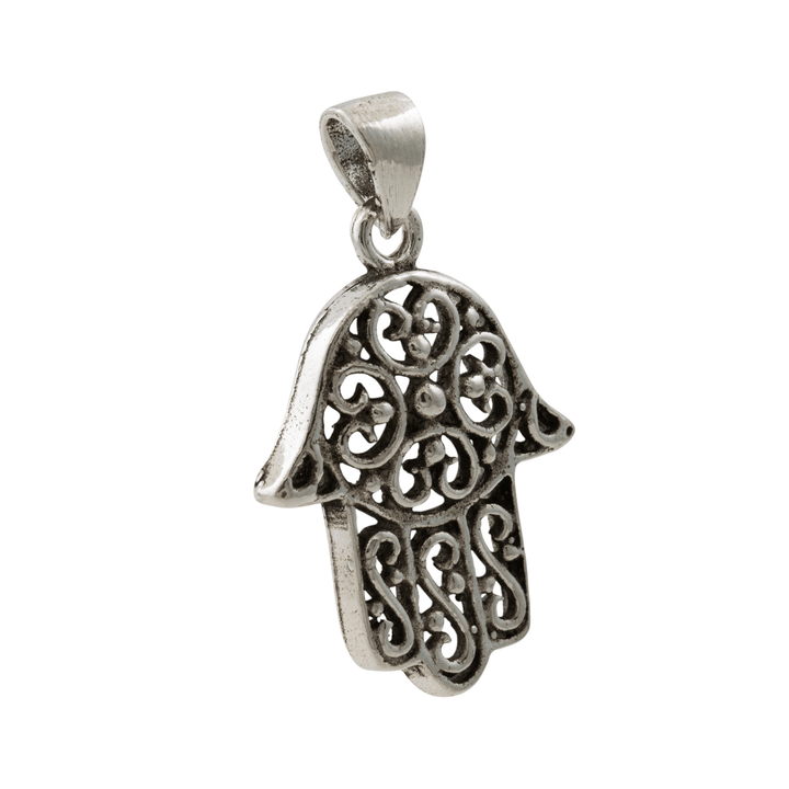 Silver x Filigree Hamsa Symbol Charm Pendant - Kingdom Jewelry