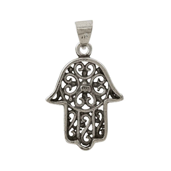 Silver x Filigree Hamsa Symbol Charm Pendant - Kingdom Jewelry