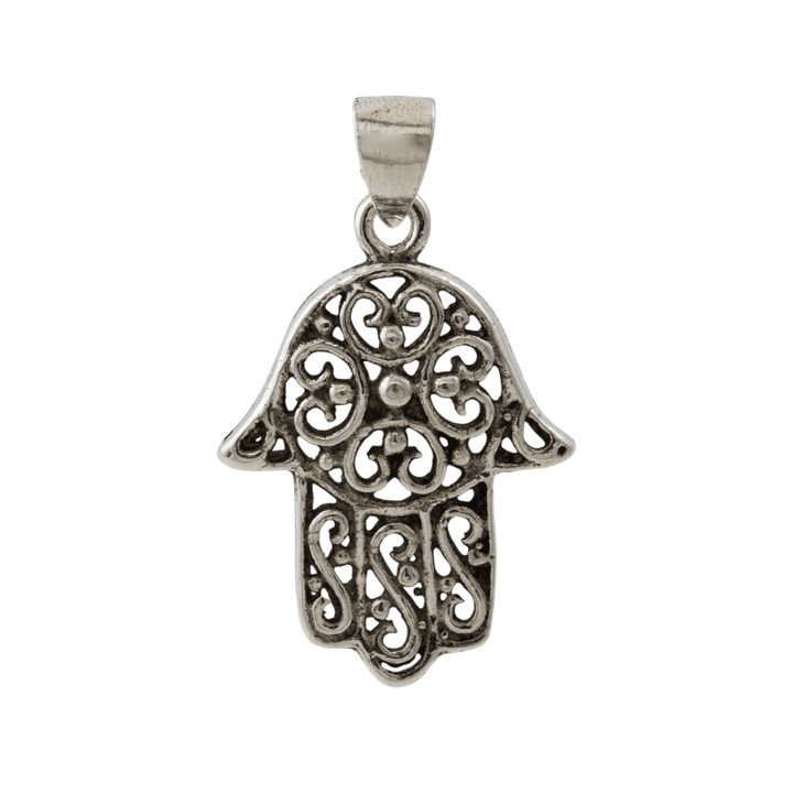 Silver x Filigree Hamsa Symbol Charm Pendant - Kingdom Jewelry
