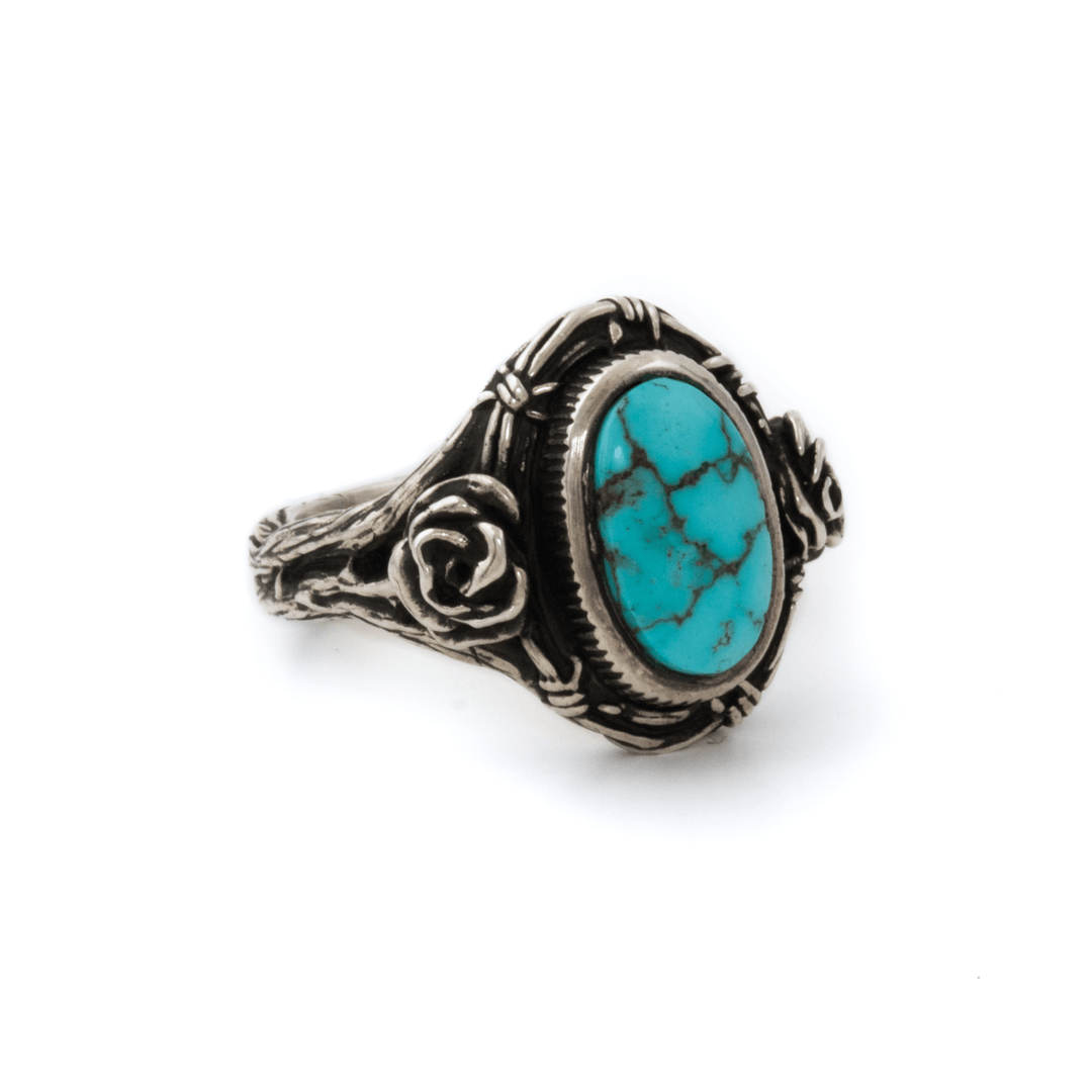 Silver x Godber - Burnham Turquoise "Thorn In My Heart" Signet - Kingdom Jewelry