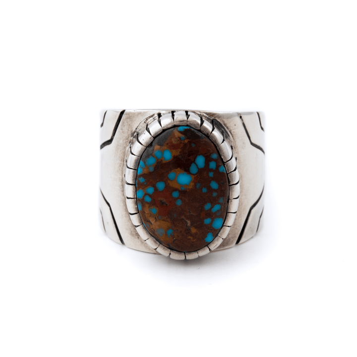 Silver x Heated Egyptian Turquoise "MK II" Signet - Kingdom Jewelry