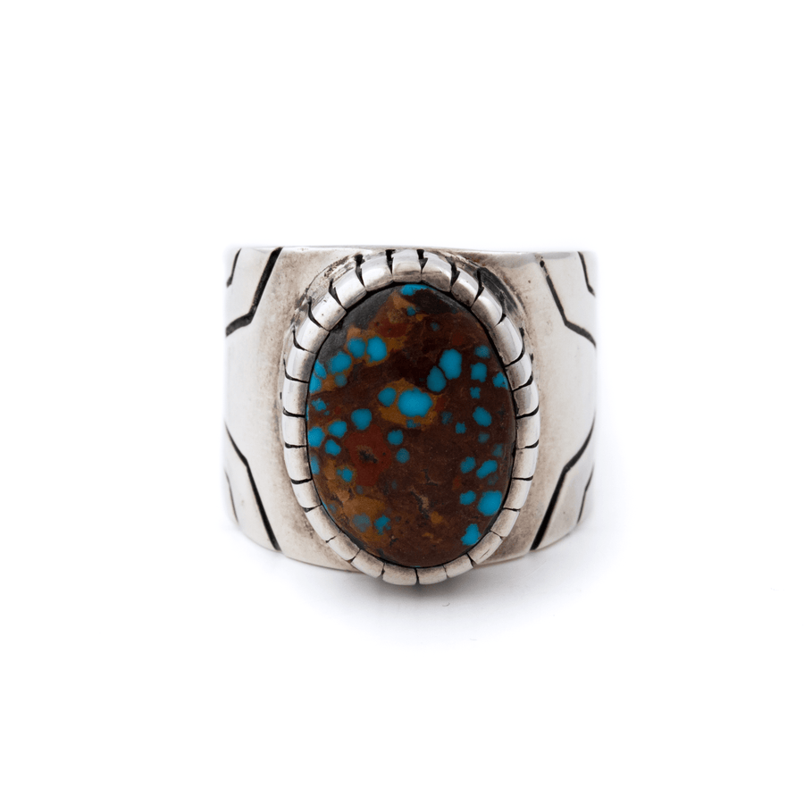 Silver x Heated Egyptian Turquoise "MK II" Signet - Kingdom Jewelry