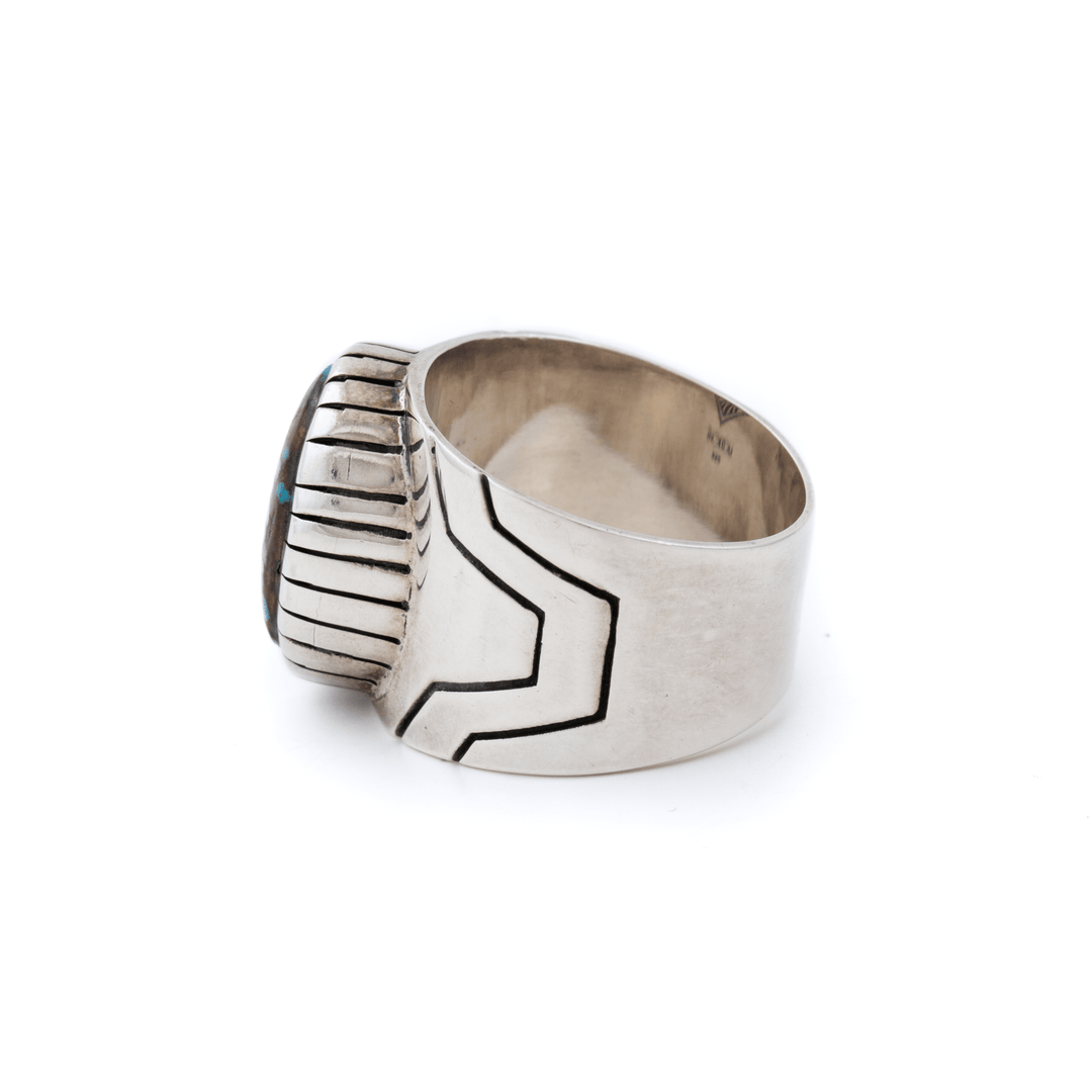 Silver x Heated Egyptian Turquoise "MK II" Signet - Kingdom Jewelry