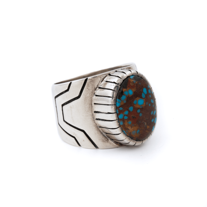 Silver x Heated Egyptian Turquoise "MK II" Signet - Kingdom Jewelry