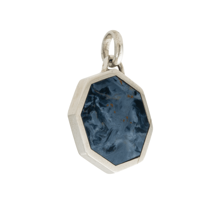 Silver x Hexagon Pietersite Inlay Pendant - Kingdom Jewelry