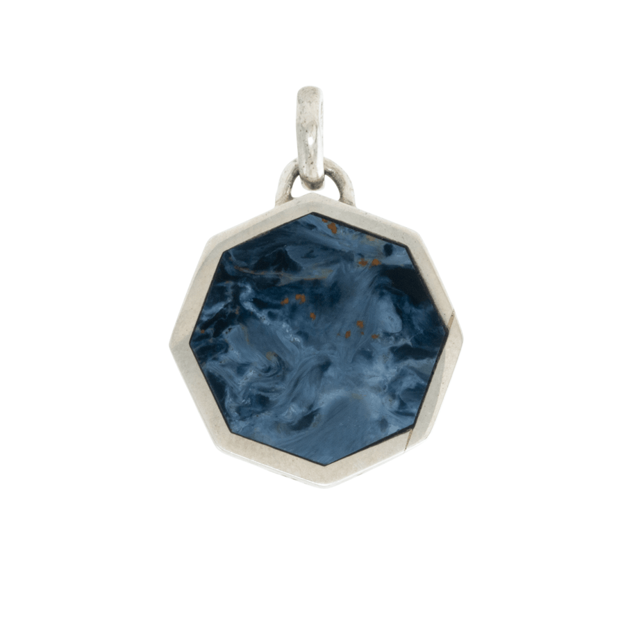 Silver x Hexagon Pietersite Inlay Pendant - Kingdom Jewelry