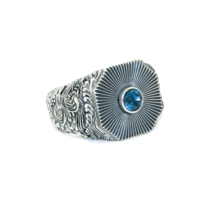 Silver x "Kanagawa" Montana Sapphire Signet - Kingdom Jewelry