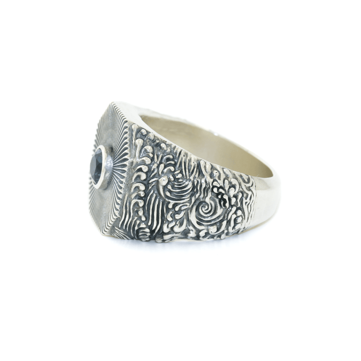 Silver x "Kanagawa" Montana Sapphire Signet - Kingdom Jewelry