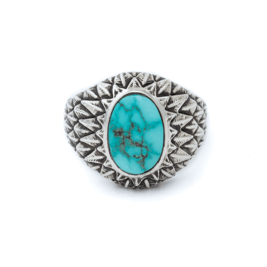 Silver x Kingman Turquoise "Griffin" Ring - Kingdom Jewelry