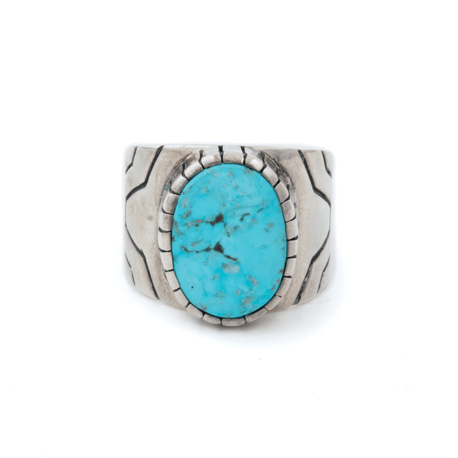 Silver x Kingman Turquoise "MK II" Signet - Kingdom Jewelry