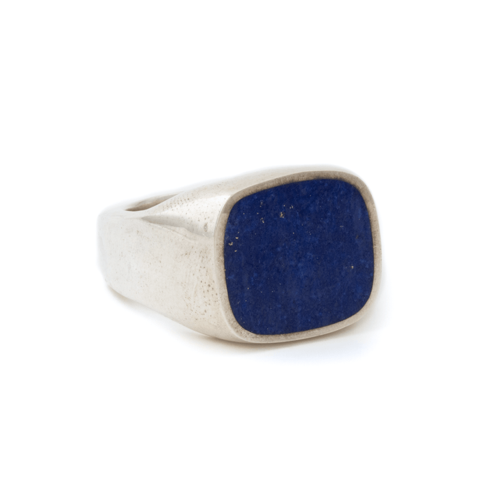 Silver x Lapis Lazuli Euro Inlay Signet - Kingdom Jewelry