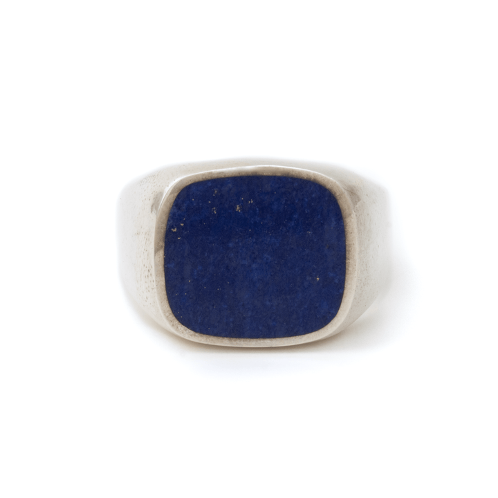 Silver x Lapis Lazuli Euro Inlay Signet - Kingdom Jewelry