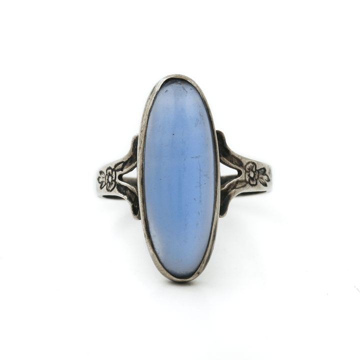 Silver x Long Blue Glass Navajo Ring - Kingdom Jewelry